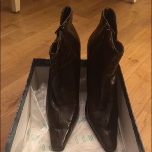 Brown IMPO Ankle Boots ... zipper inside ankle